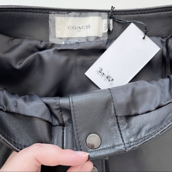 NEW COACH Lamb Leather Skirt black NWT - Picture 5 of 9